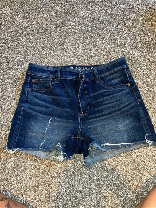 American Eagle Outfitters Pants - American Eagle Outfitters Dark Blue Distressed Cutoff Jean Shorts